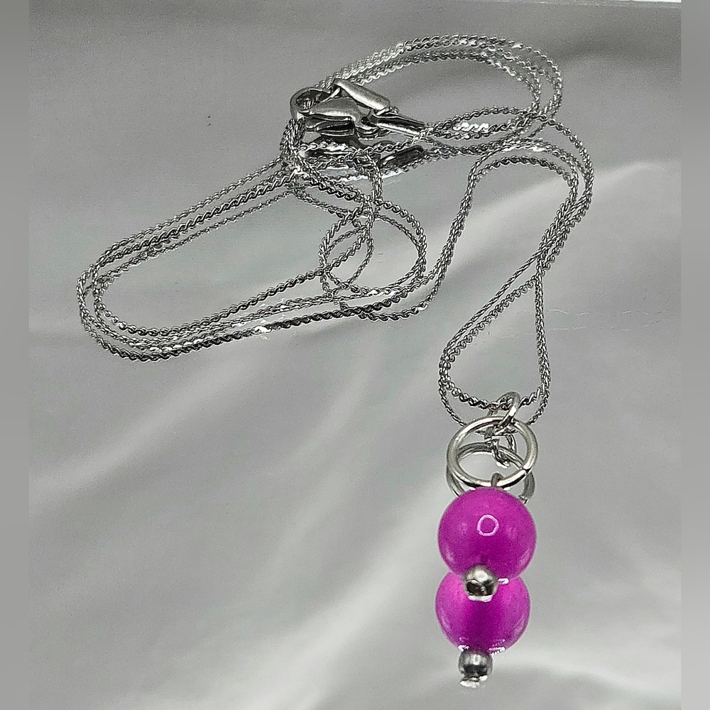 Elegant Stainless Steel  and  Beaded Necklace - Picture 3 of 9